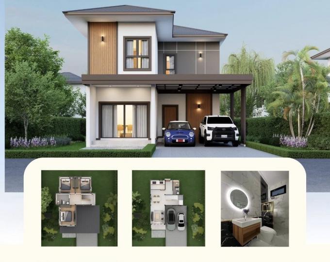 บ้านเดี่ยว 2 ชั้น หนองไม้แดง–ดอนหัวฬ่อ ตรงข้ามเทศบาลเมืองดอนหัวฬ่อ ใกล้นิคมอมตะซิตี้ ชลบุรี เริ่ม 3.xx ล้านบาท